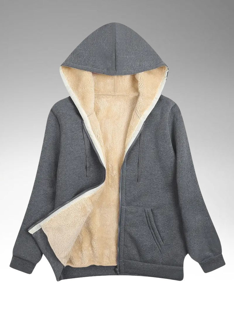 Women’s Plush Fleece - Lined Hooded Jacket - Women's Winter Jacket - Wild Eye Vision
