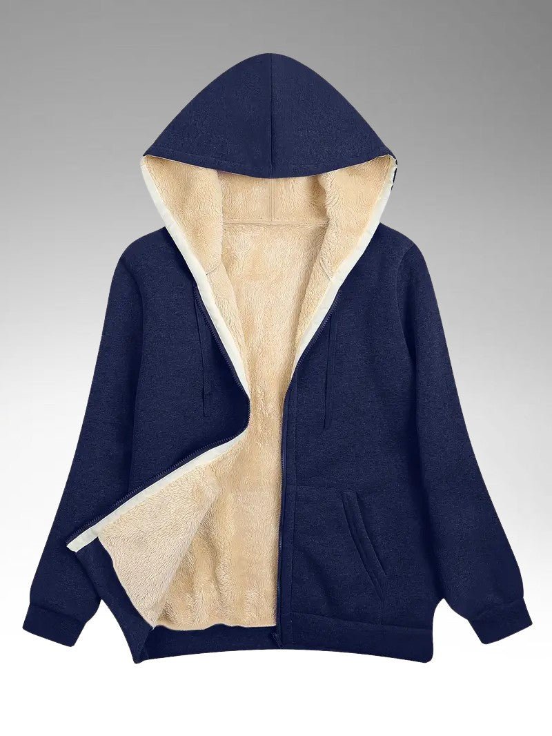 Women’s Plush Fleece - Lined Hooded Jacket - Women's Winter Jacket - Wild Eye Vision
