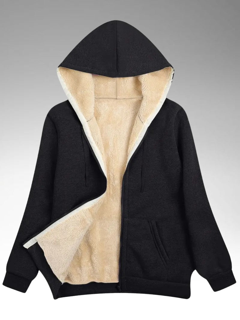 Women’s Plush Fleece - Lined Hooded Jacket - Women's Winter Jacket - Wild Eye Vision