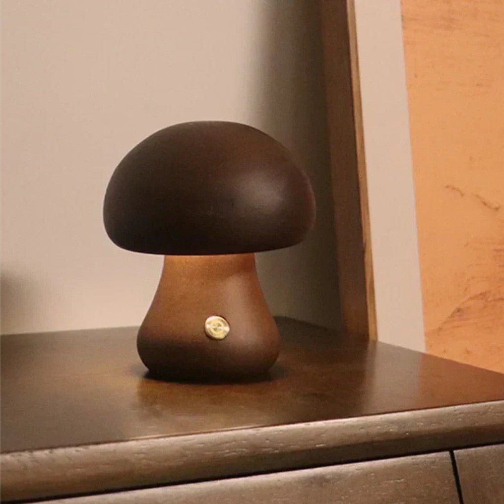 Wooden Mushroom Touch Lamp - Table Lamp - Wild Eye Vision
